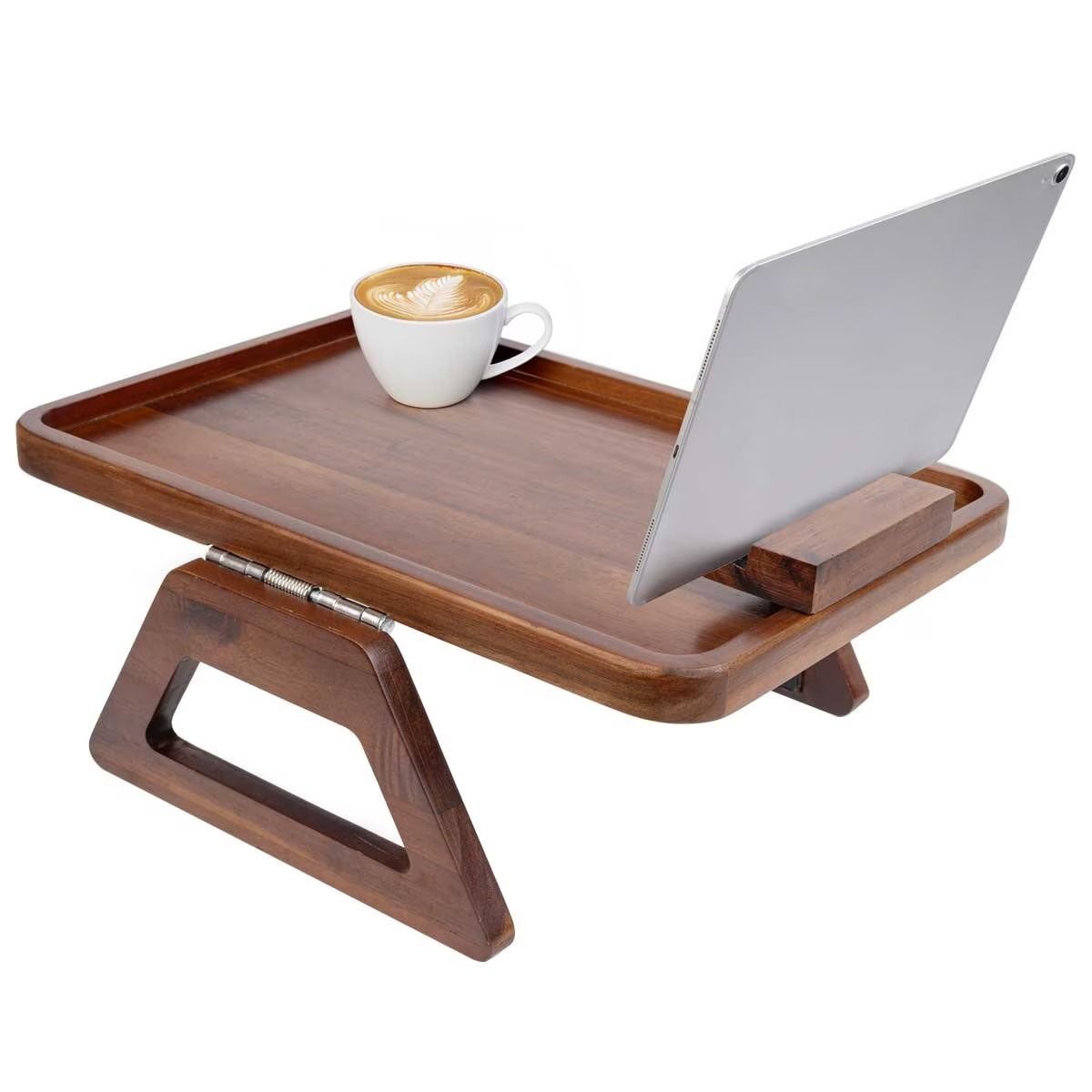 Smart Design Acacia Sofa Armrest Tray