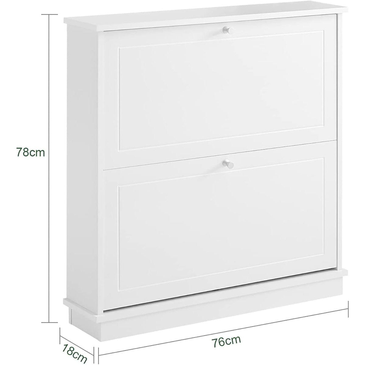 2 Drawer Shoe Cabinet Storage Unit