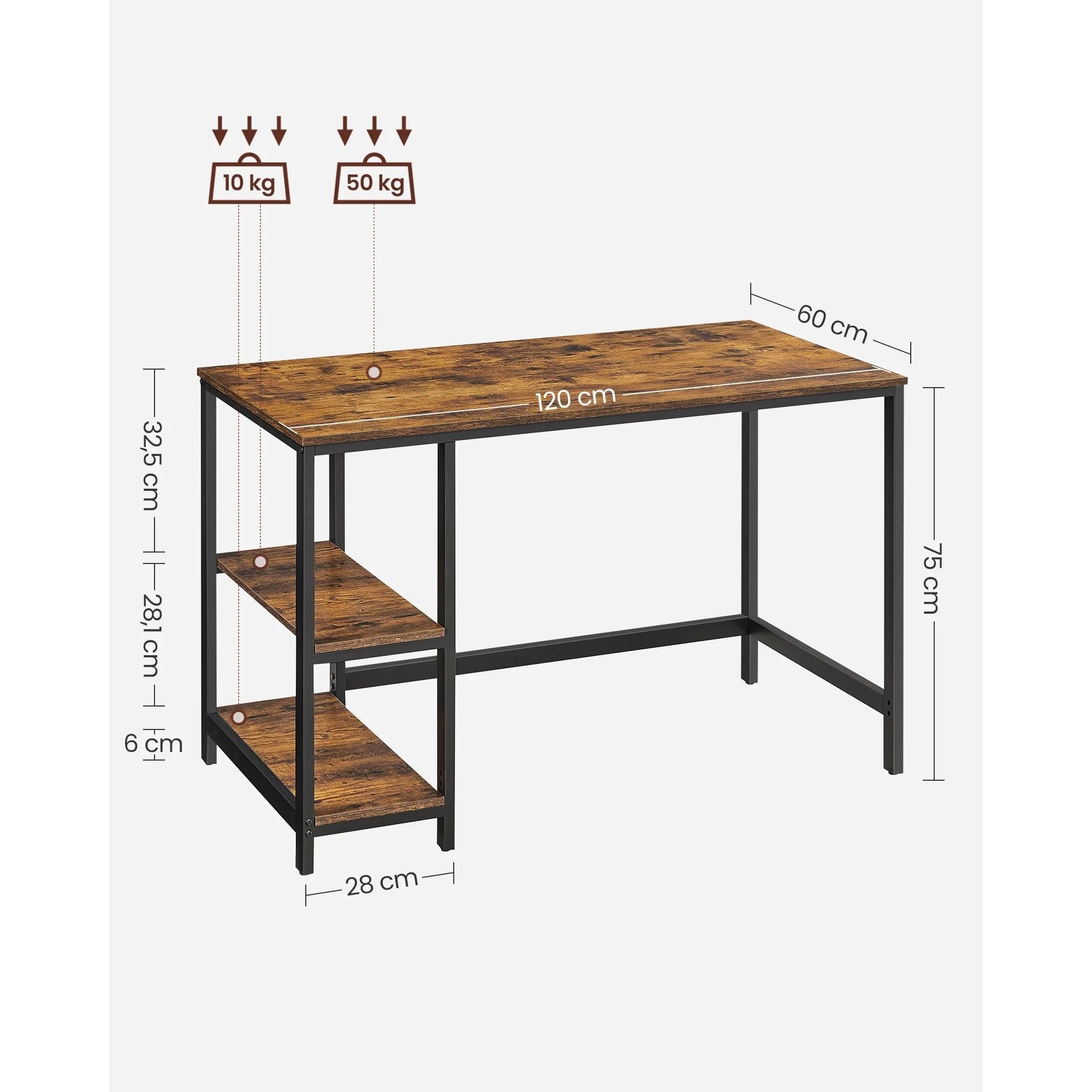 Side Shelf Computer Desk