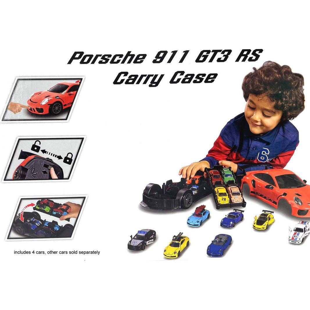 Majorette Porsche 911 GT3 RS Carry Case Playset including 4x Diecast Model Cars