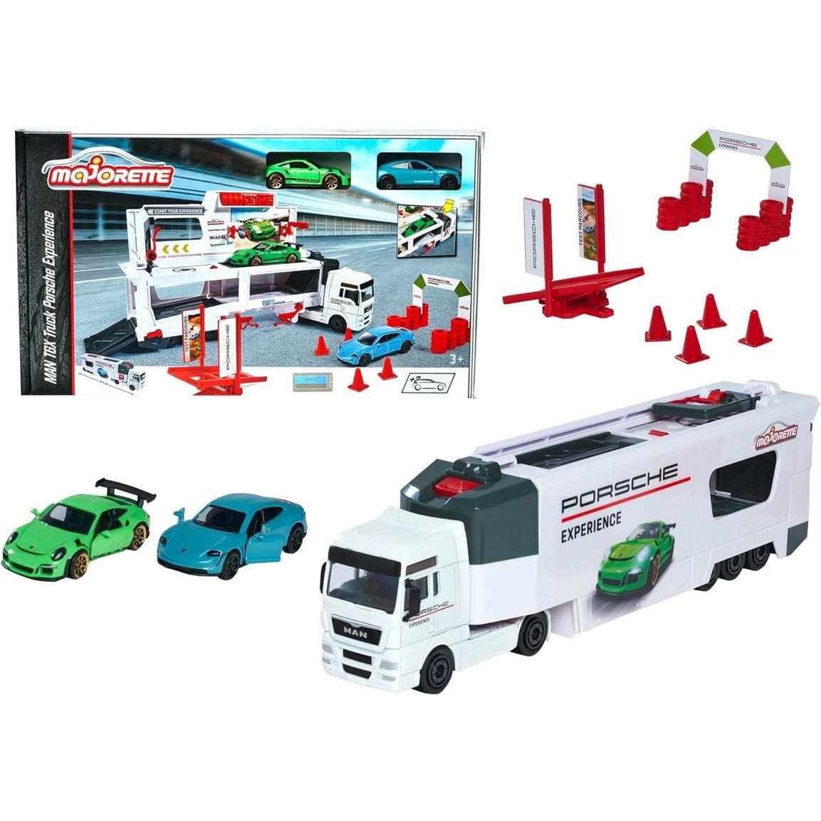 MAN TGX Porsche Experience Truck and 2 Cars 911 GT3 Taycan Playset
