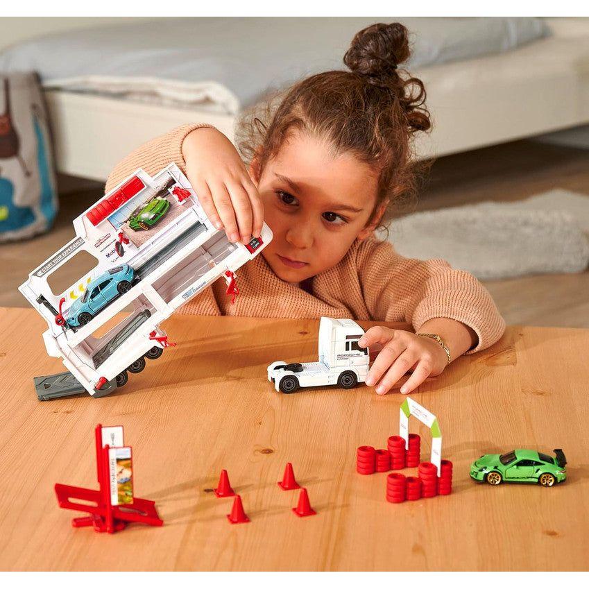 MAN TGX Porsche Experience Truck and 2 Cars 911 GT3 Taycan Playset