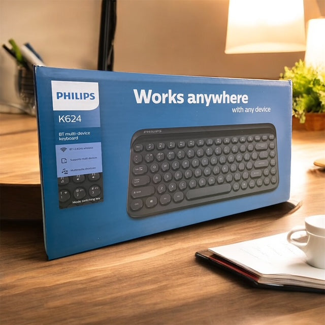 Philips Wireless Compact Keyboard BT 2.4Ghz Bluetooth Multi Device SPK6624