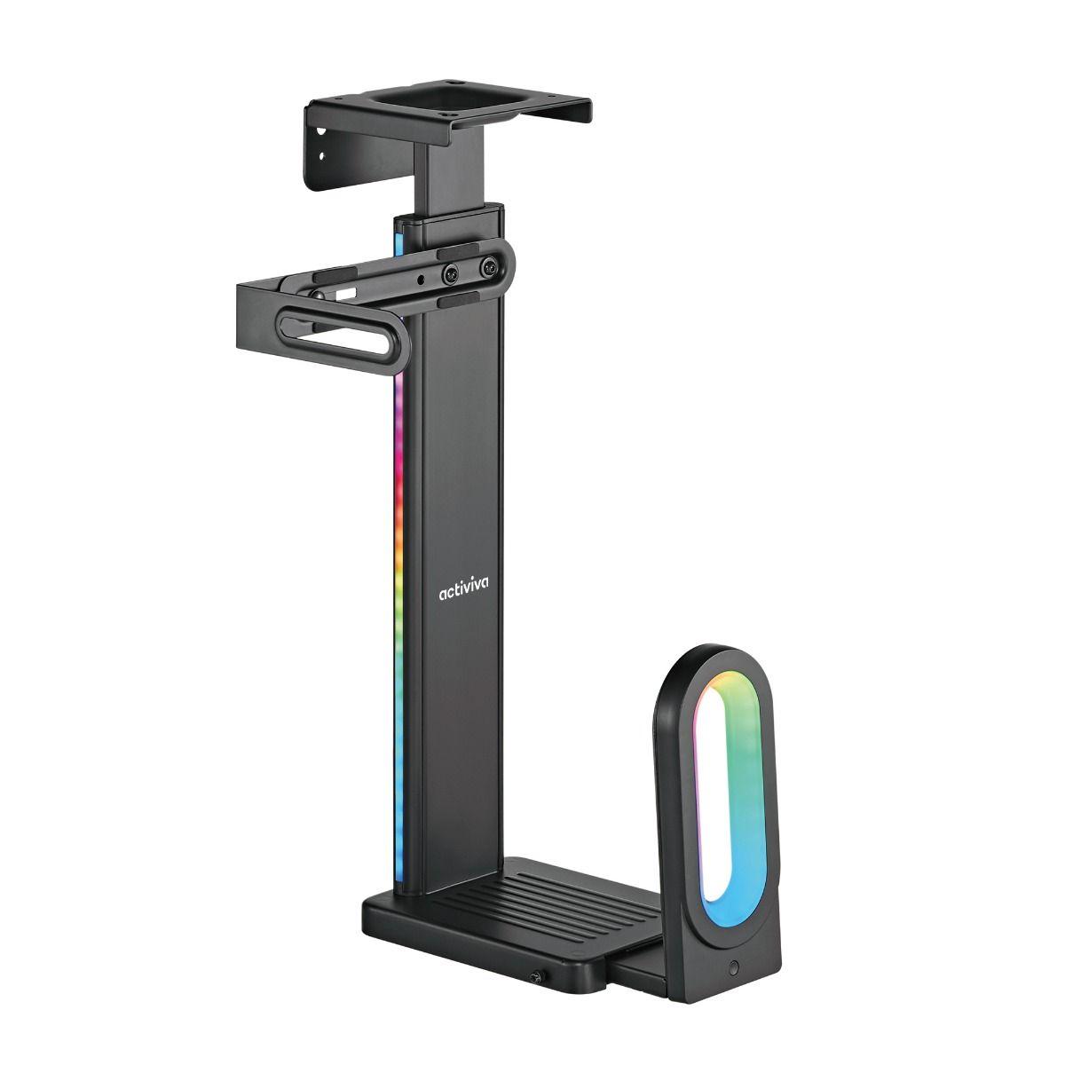 activiva RGB Ultra-Wide Adjustable Wall &amp; Under-Desk Gaming PC Mount