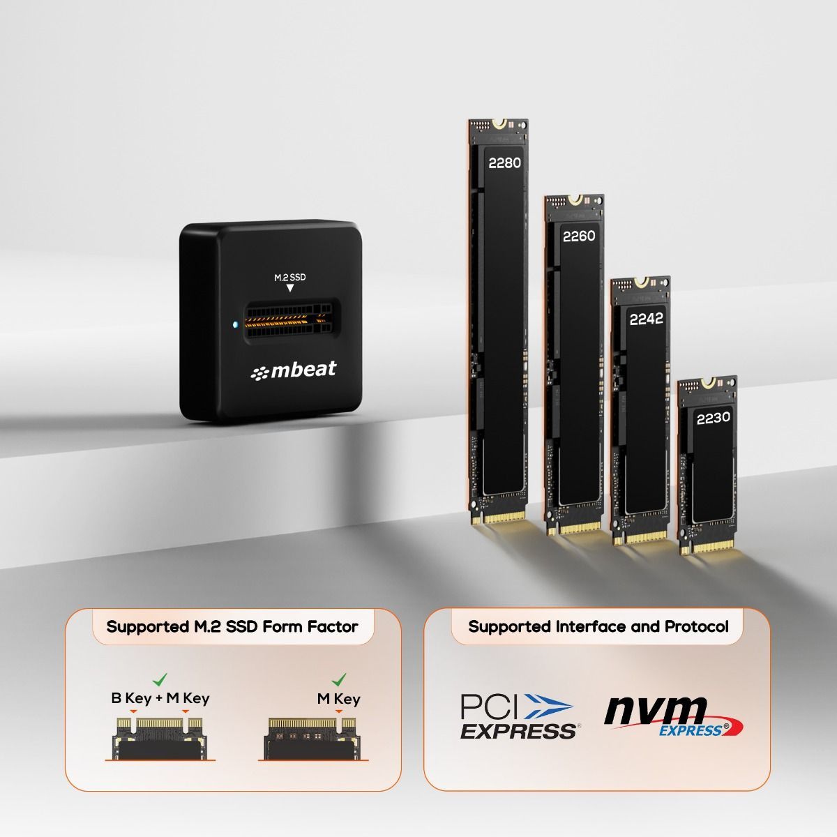 mbeat H5 USB-C/A 10Gbps M.2 NVMe & SATA SSD Mini Dock
