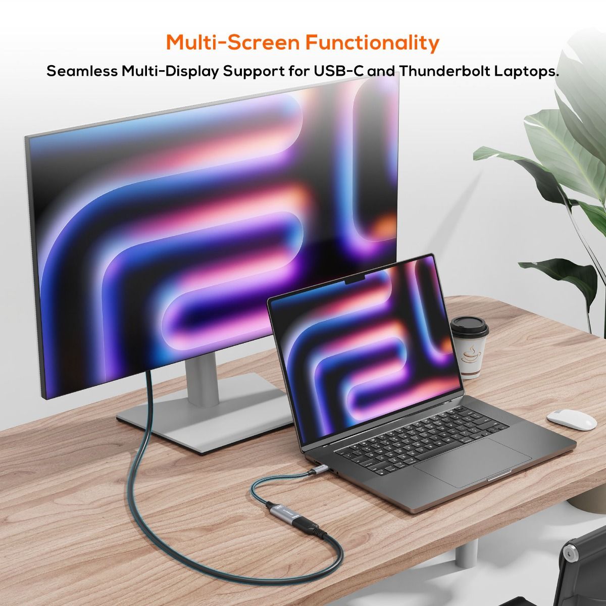 mbeat Tough Link 8K USB-C to HDMI Adapter - Space Grey