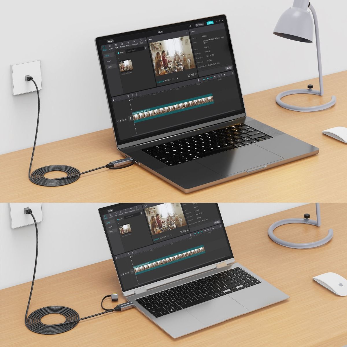 mbeat Tough Link 3m USB & USB-C to RJ45 Ethernet Cable - Space Grey