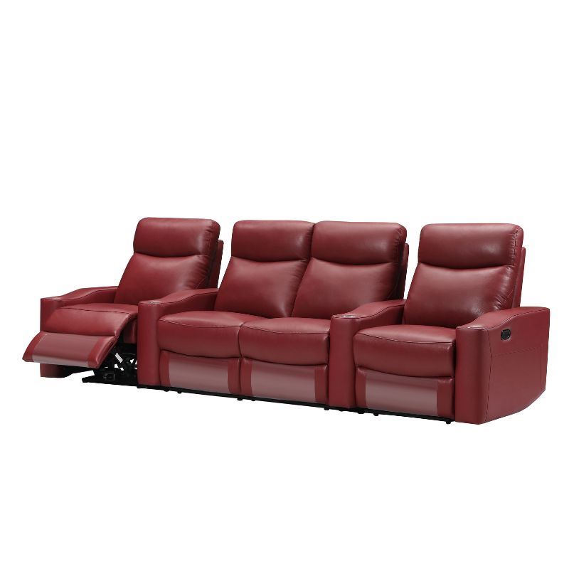 Chicago 4 Seat Home Theatre Lounge with all Electric Recliners &amp; 4 Cup Holders