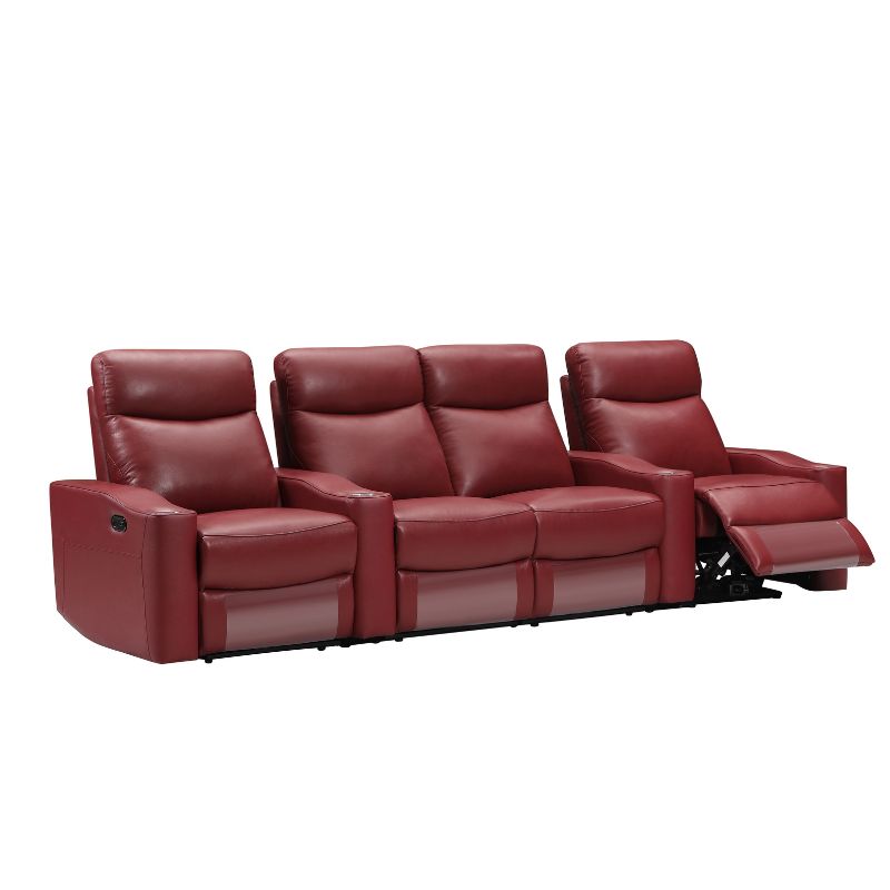 Chicago 4 Seat Home Theatre Lounge with all Electric Recliners & 4 Cup Holders