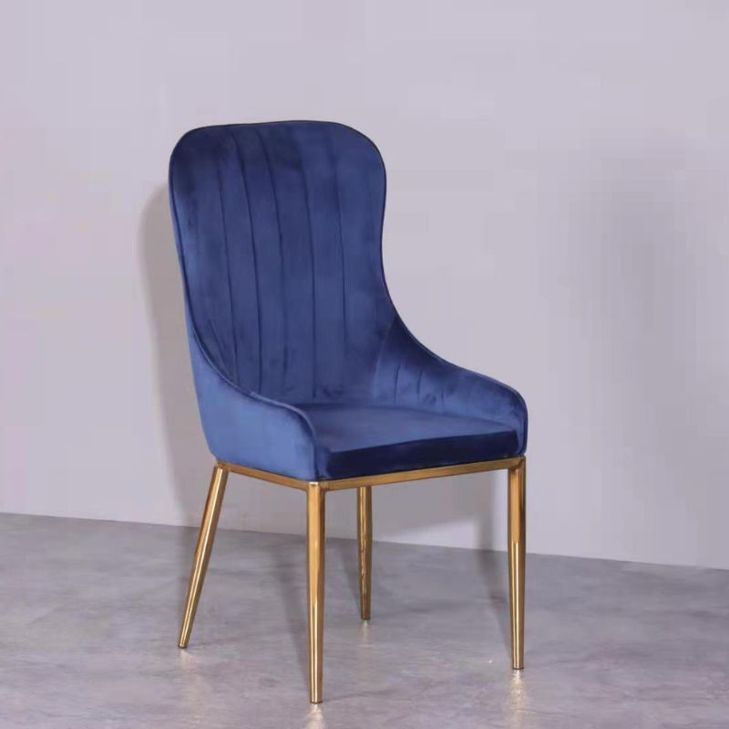 Vivian Blue Gold Velvet Dining Chair