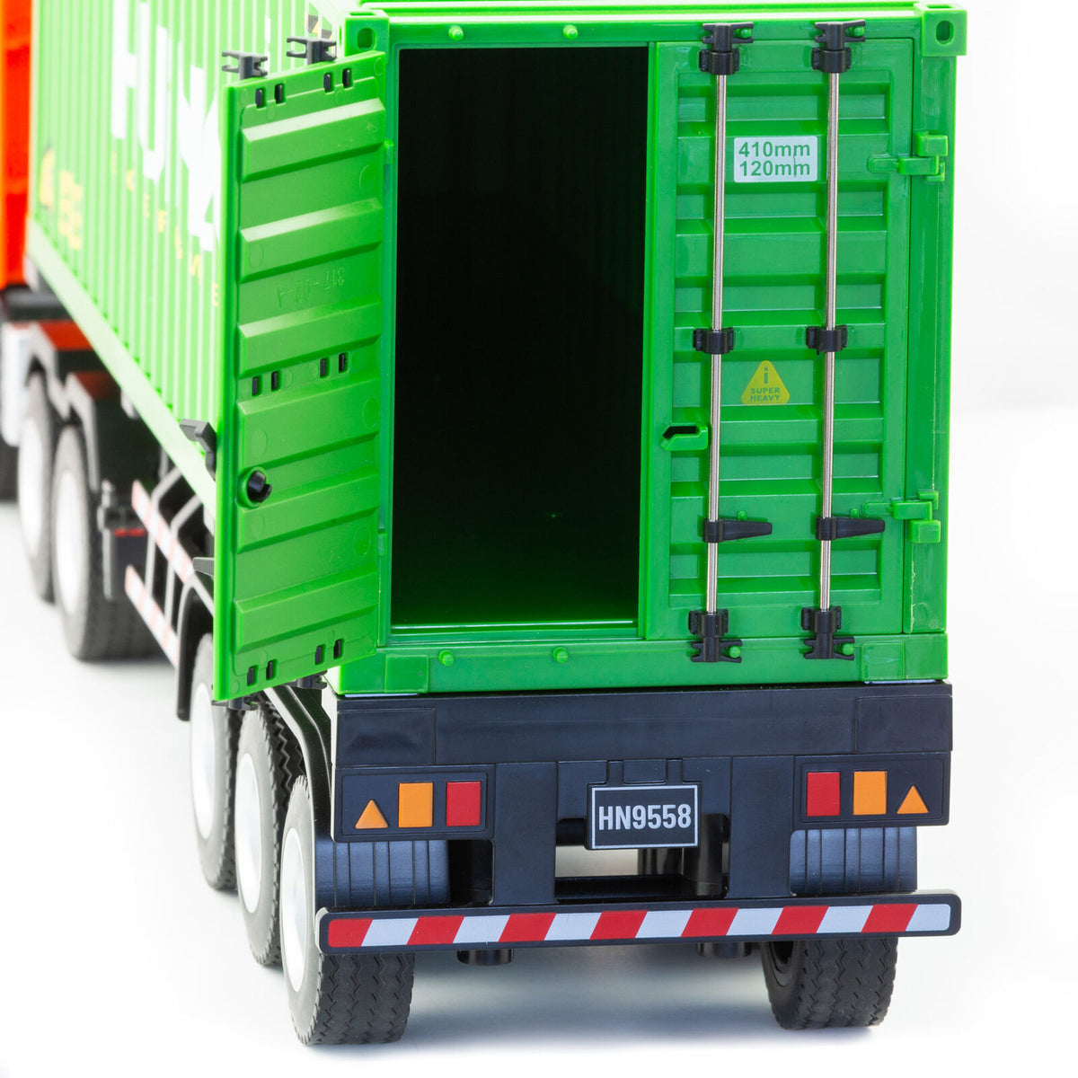 1:18 Scale 9-Channel Alloy Remote Control Container Truck with Lights & Sound for Indoor Play