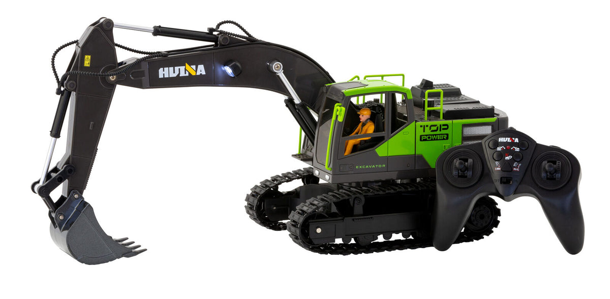 1:18 Scale 13-Channel Alloy Remote Control Excavator Construction Vehicle with Lights, Sound and Steam