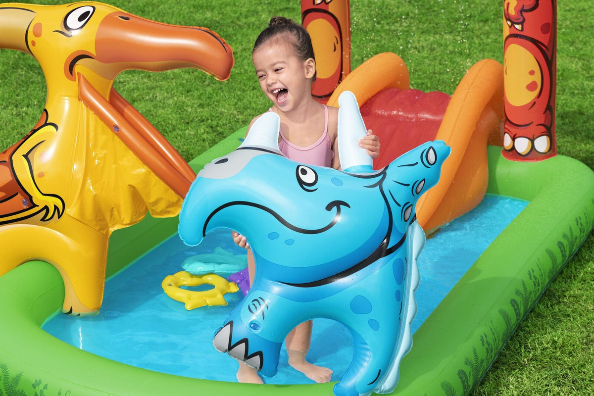 190L Jurassic Splash Water Play Centre, Bright Dinosaur Theme with Slide