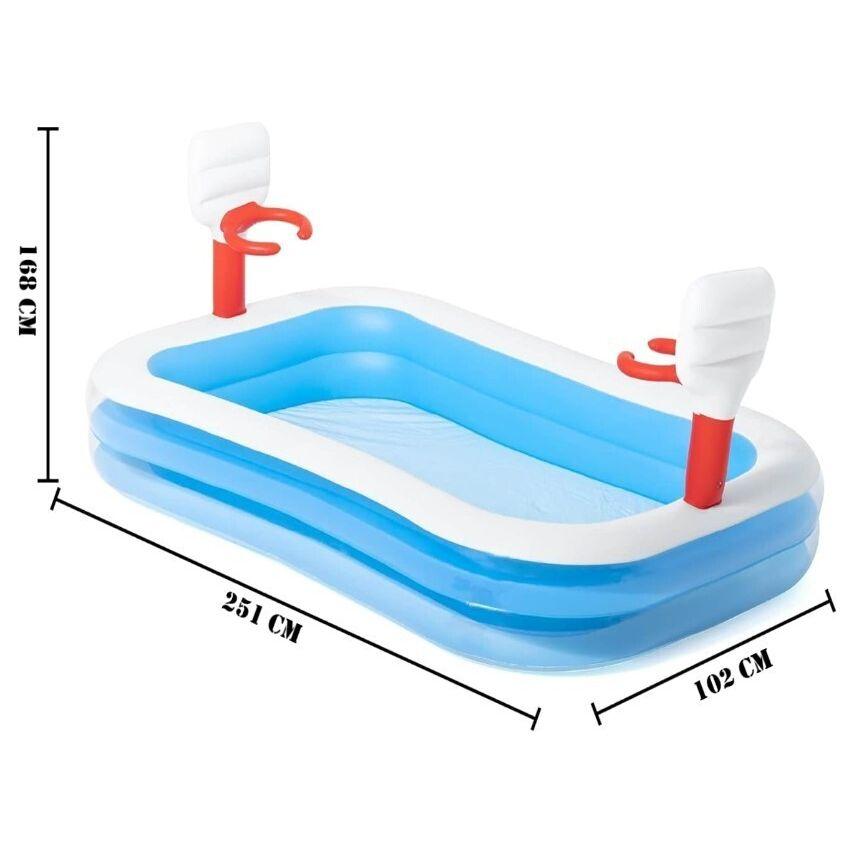 Inflatable Basketball Play Pool - 40in x 2.51m x 1.68m