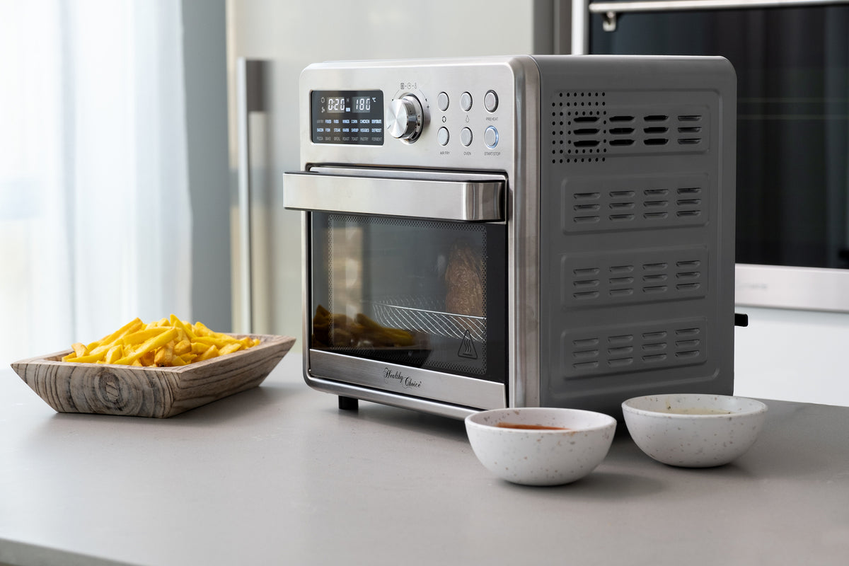 16L Stainless Steel Air Fryer Convection Oven with Dual-Heating