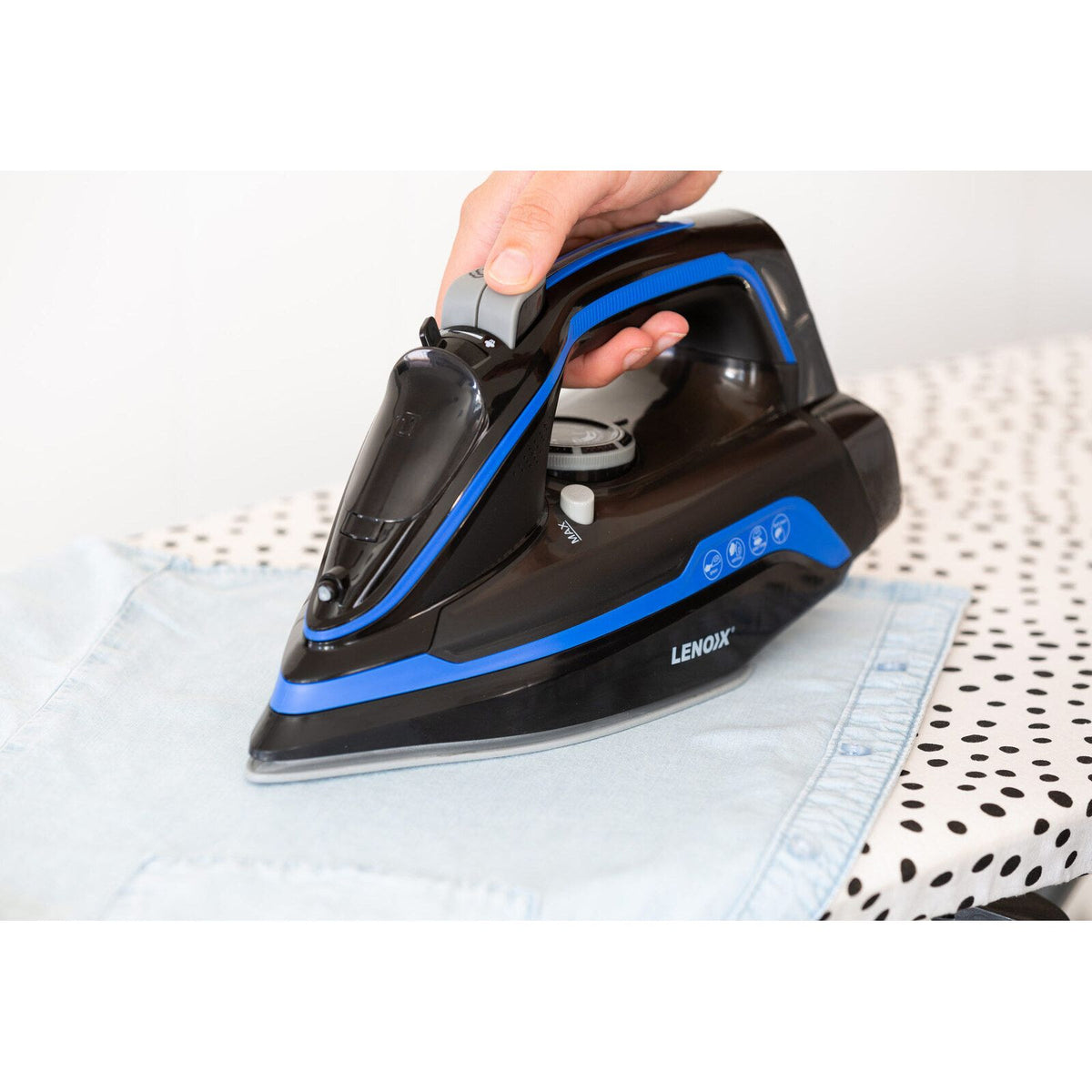 Cordless Steam Iron w/ Ceramic Soleplate, 360 degree Charging Base, Self-Cleaning
