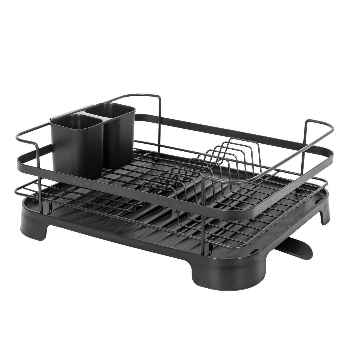 Steel Frame Dish Drying Rack Durable Steel Frame, Removable Utensil Holder, Compact Size for Small Kitchens &amp; Apartments