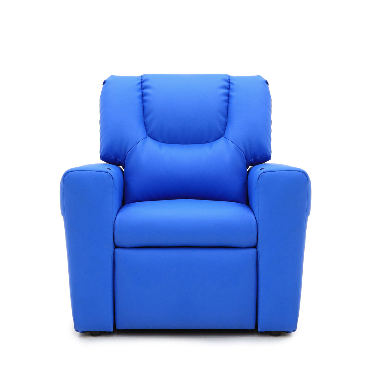 Kids Light Blue Recliner Chair w/ Footrest &amp; Cup Holder