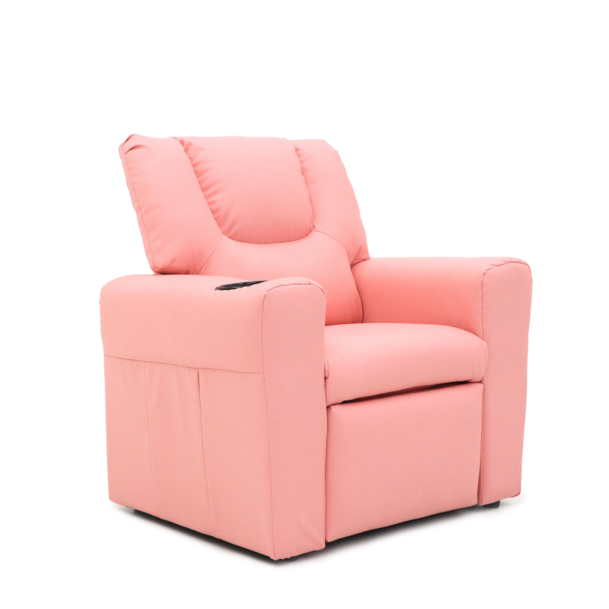 Kids Pink Recliner Chair w/ Footrest &amp; Cup Holder