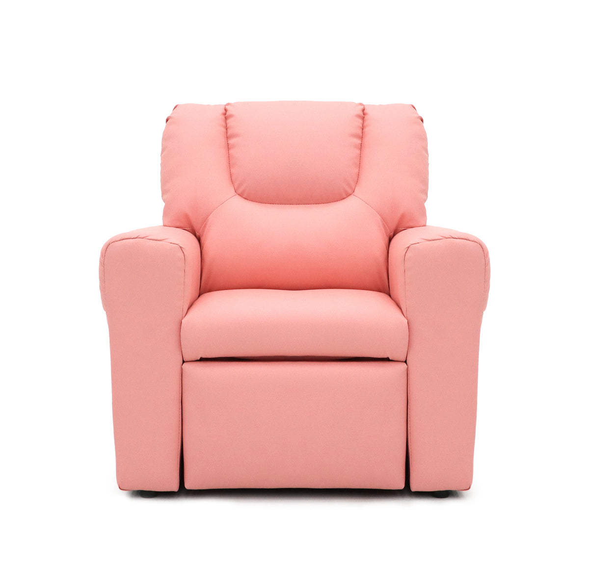 Kids Pink Recliner Chair w/ Footrest & Cup Holder