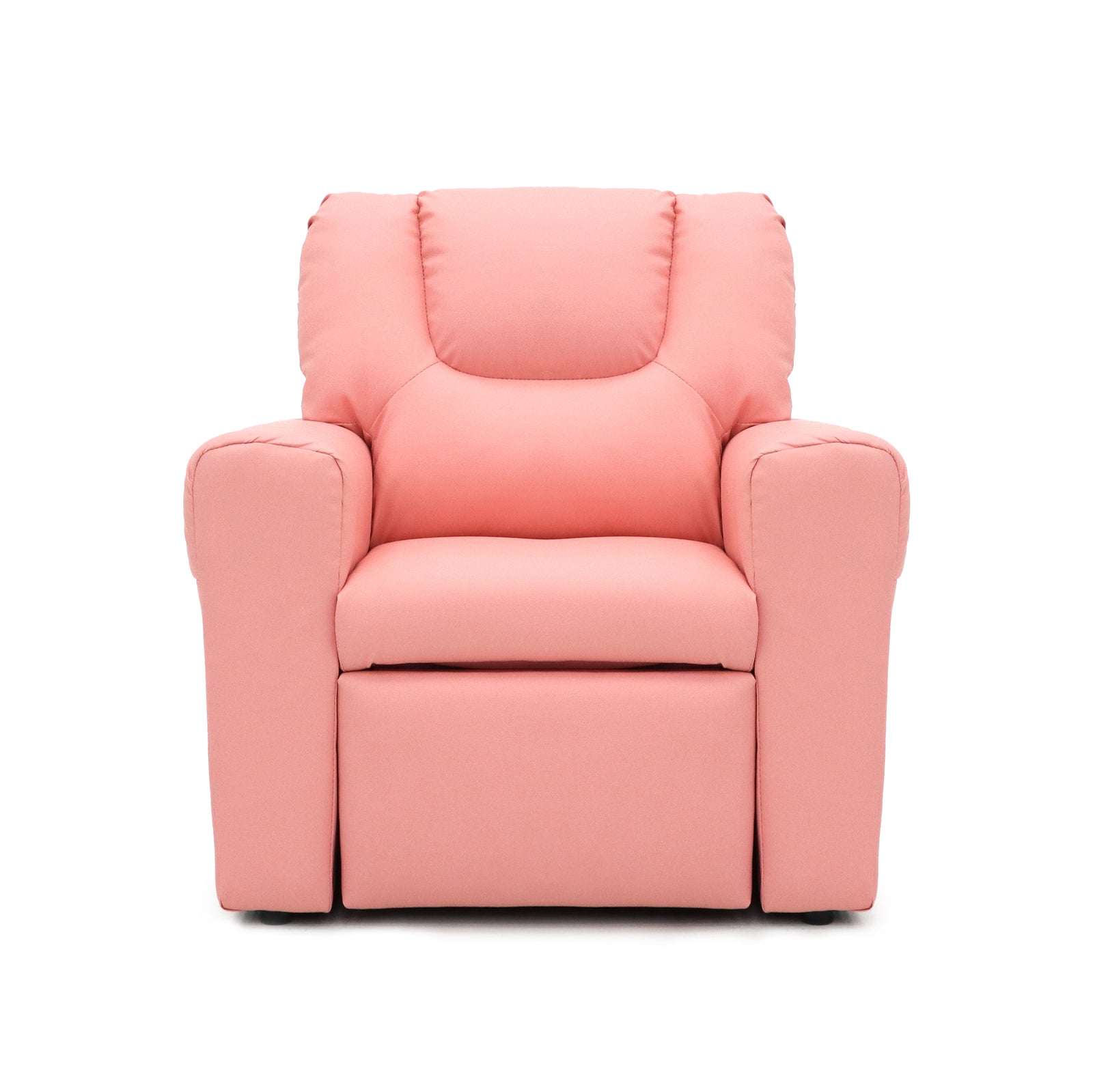 Kids Pink Recliner Chair w/ Footrest & Cup Holder