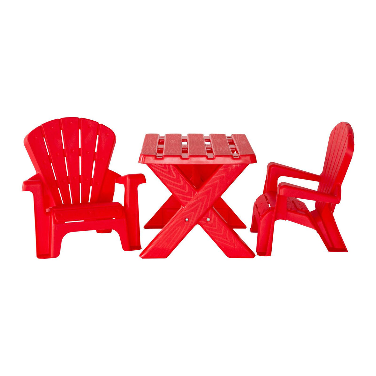 Kids Durable Table and Two Child-sized Chairs Set - Red