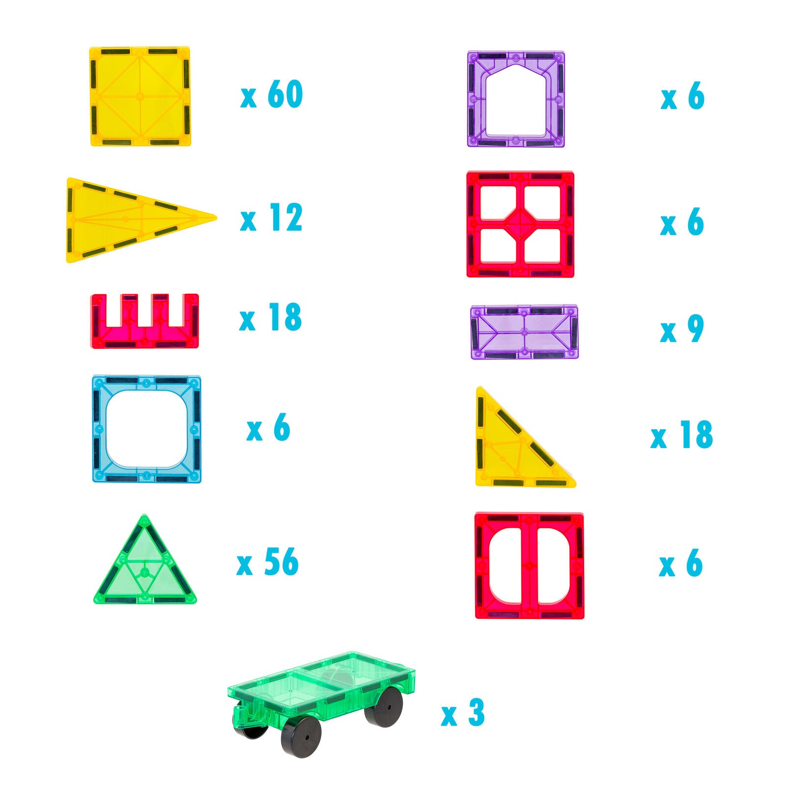 200 Pcs non-toxic STEM Educational, Durable Magnetic Tiles/Puzzle with Storage Bag