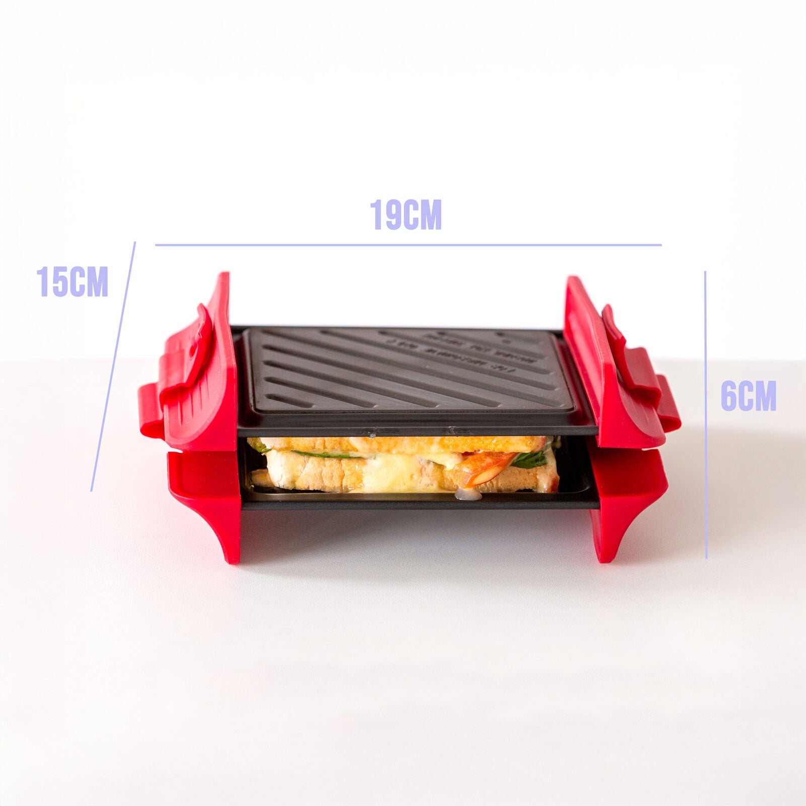 Compact Microwave Sandwich Maker Non-Stick Grill Plates for Quick Meals at Home, Work, or Travel