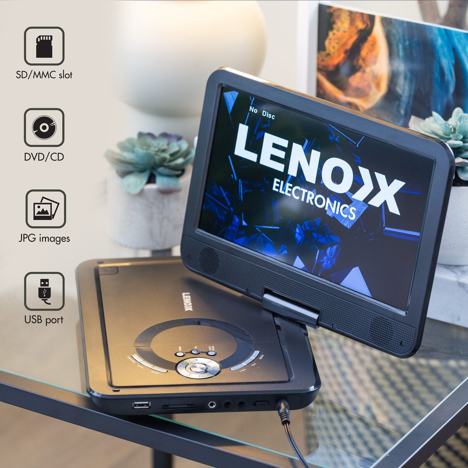 10.1" Portable DVD Player w/ 270-Degrees Swivel-Screen & Rechargeable