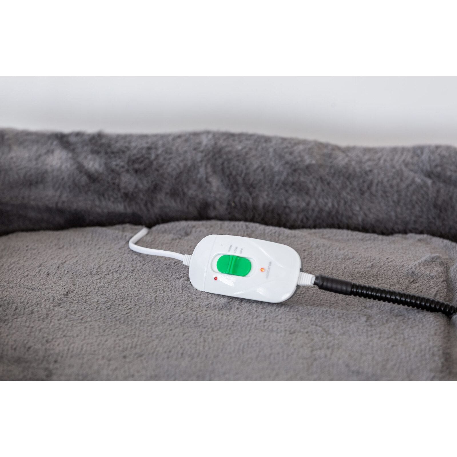 Easy to Clean Electric Heated Rabbit Faux Fur Covering Pet Bed - Small