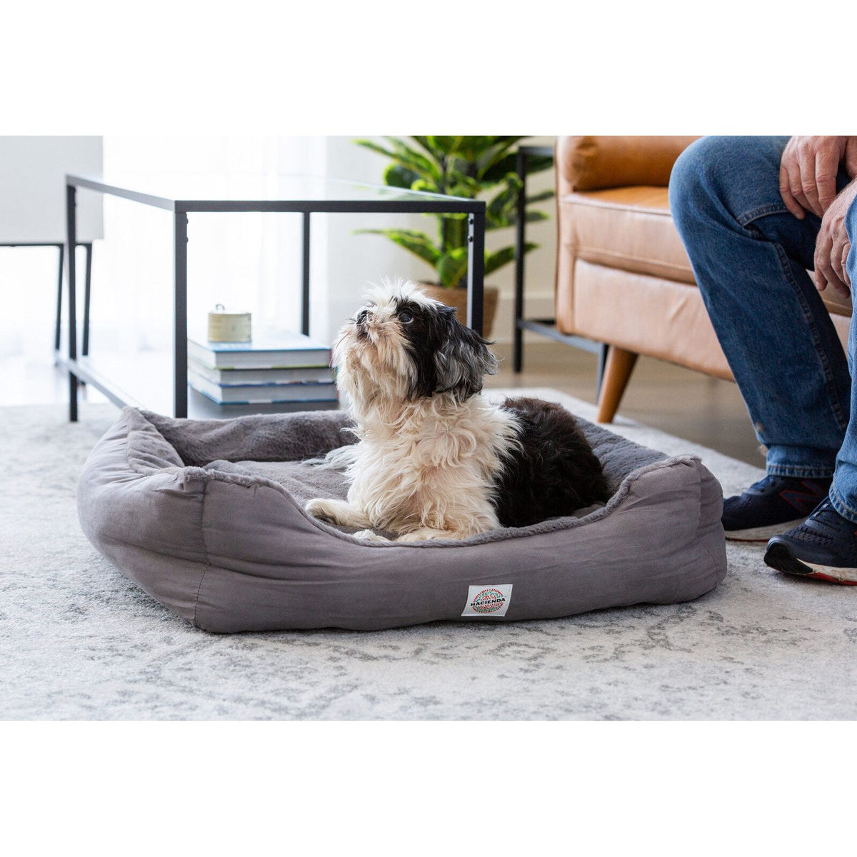 Easy to Clean Electric Heated Rabbit Faux Fur Covering Pet Bed - Small