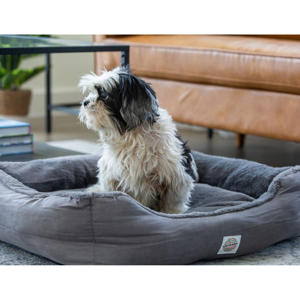 Easy to Clean Electric Heated Rabbit Faux Fur Covering Pet Bed - Medium