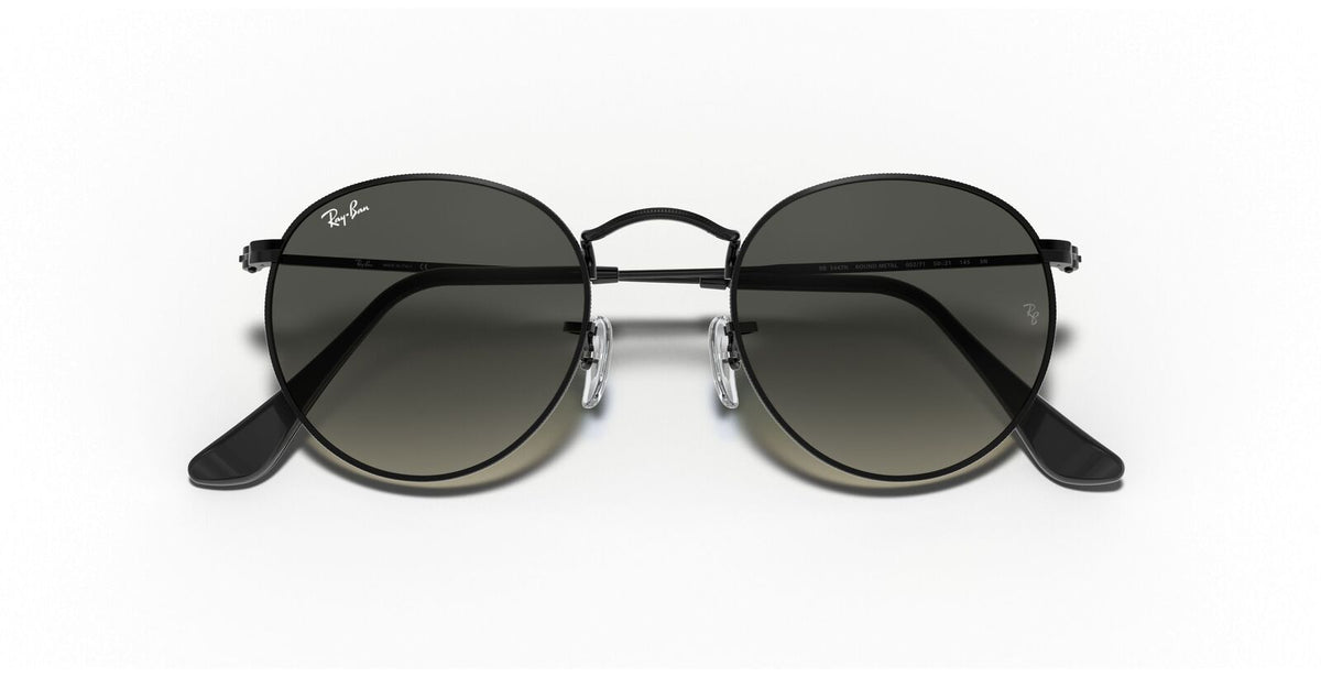 Round Flat Grey Gradient Lenses Sunglasses