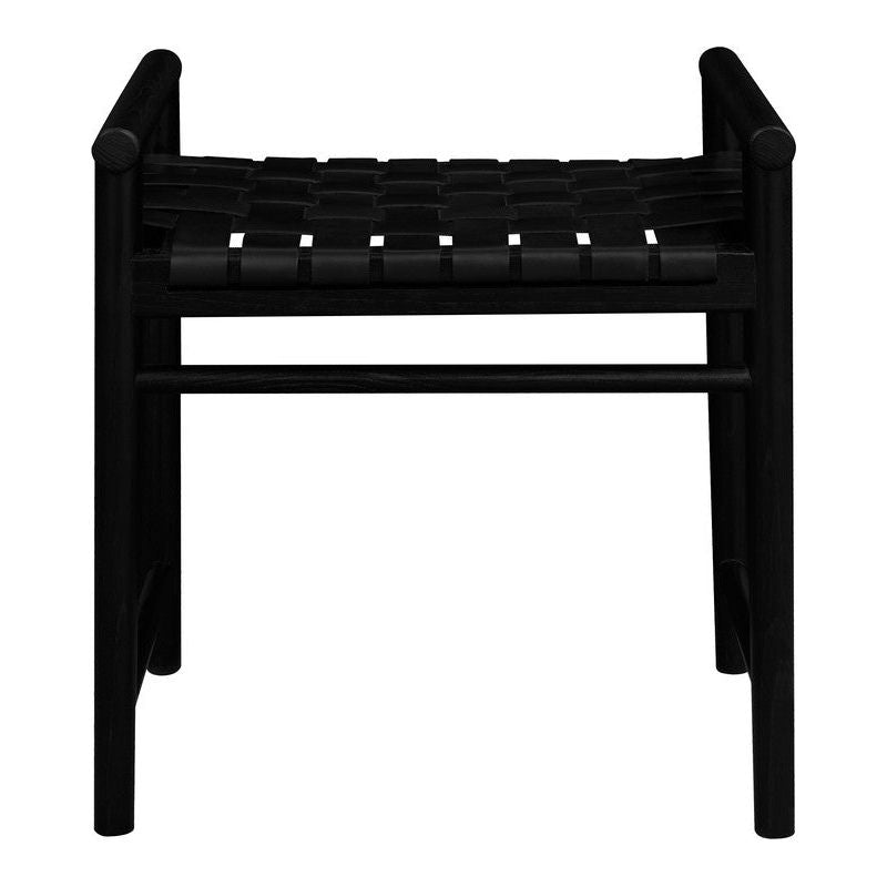 Elliot Single Seater Bench with Genuine Leather (Black)