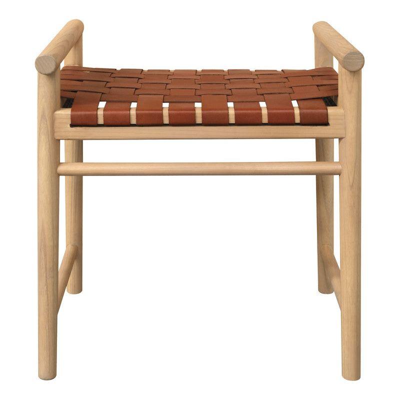 Elliot Single Seater Bench with Genuine Leather (Natural)