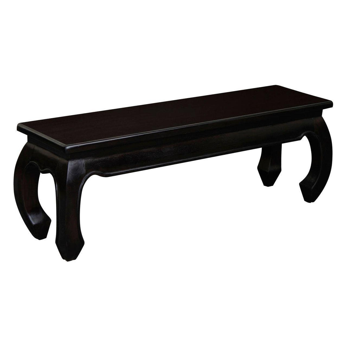 Dynasty Solid Mahogany Timber Opium Leg Bench 128 x 35 (Chocolate)