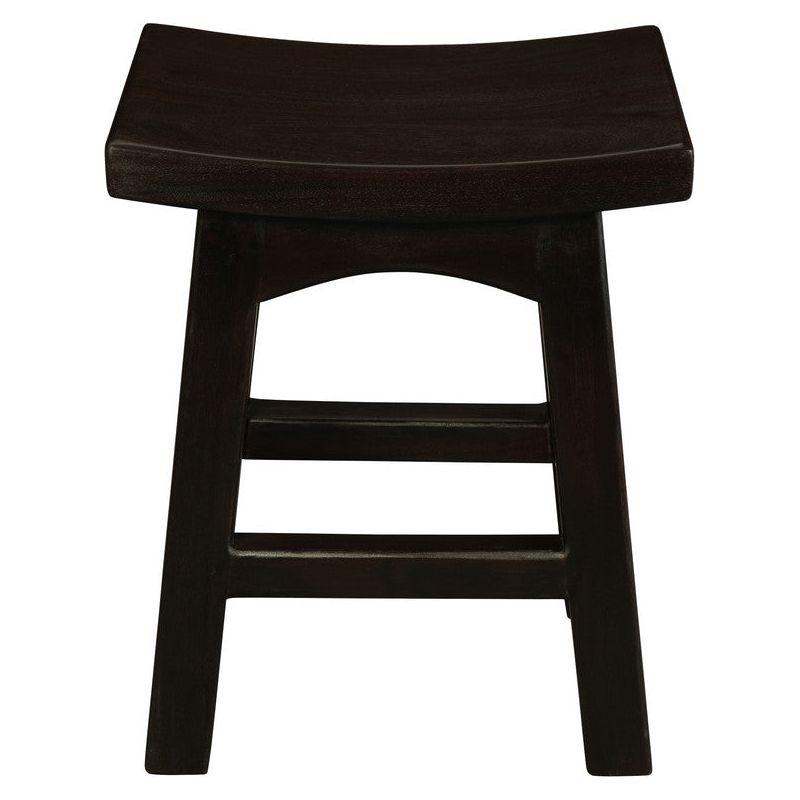 Tokyo Solid Mahogan Timber Footstool (Chocolate)