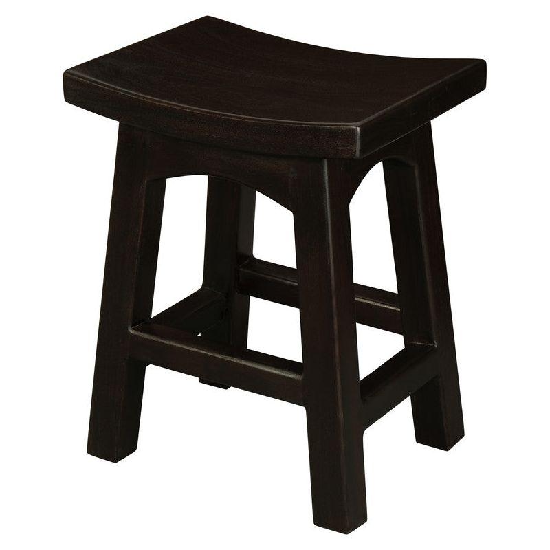 Tokyo Solid Mahogan Timber Footstool (Chocolate)