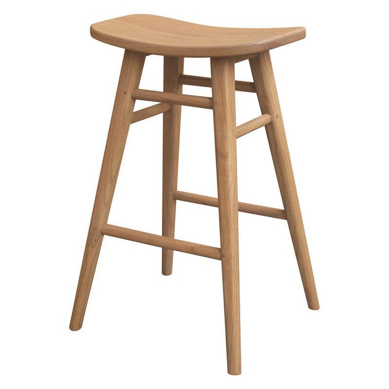 Aria Oval Solid Mindi Kitchen Counter Stool (Natural)