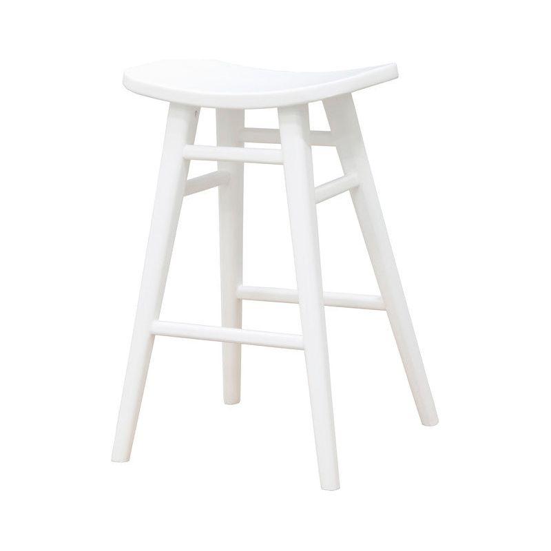 Aria Oval Solid Timber Counter Stool (White)