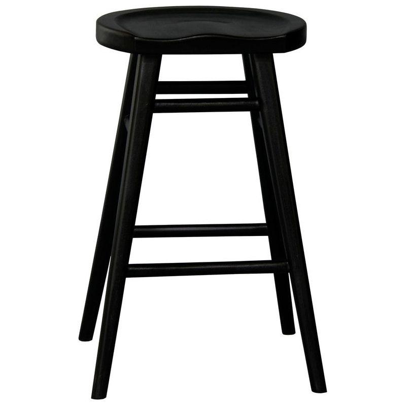 Scandinavian Timber Kitchen Counter Stool (Black)