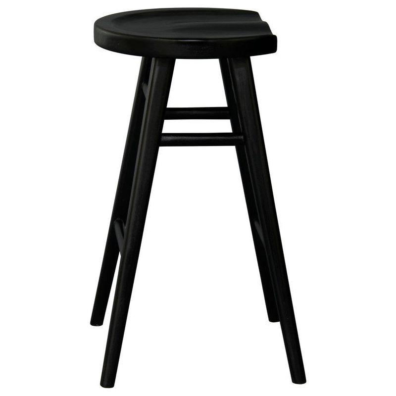 Scandinavian Timber Kitchen Counter Stool (Black)