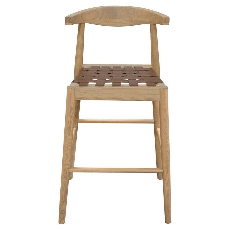 Elliot Leather Kitchen Counter Stool (Natural)