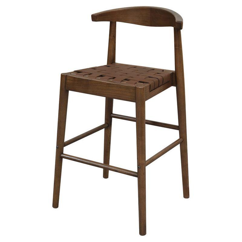 Elliot Leather Kitchen Counter Stool (Walnut)