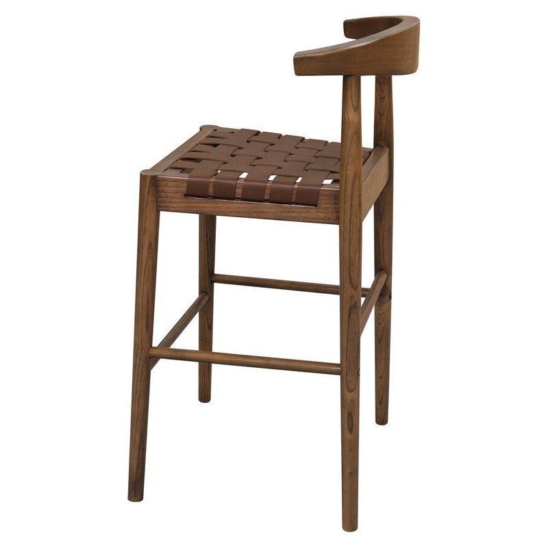 Elliot Leather Kitchen Counter Stool (Walnut)