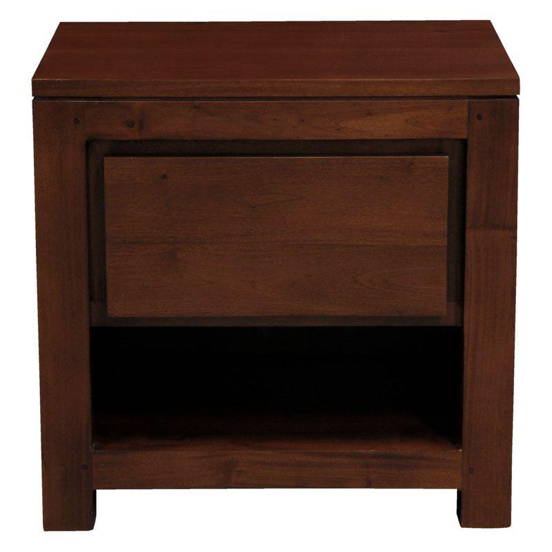 Amsterdam Solid Mahogany Timber 1 Drawer Bedside Table (Mahogany)