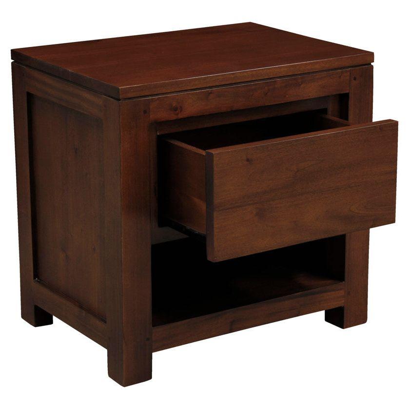 Amsterdam Solid Mahogany Timber 1 Drawer Bedside Table (Mahogany)