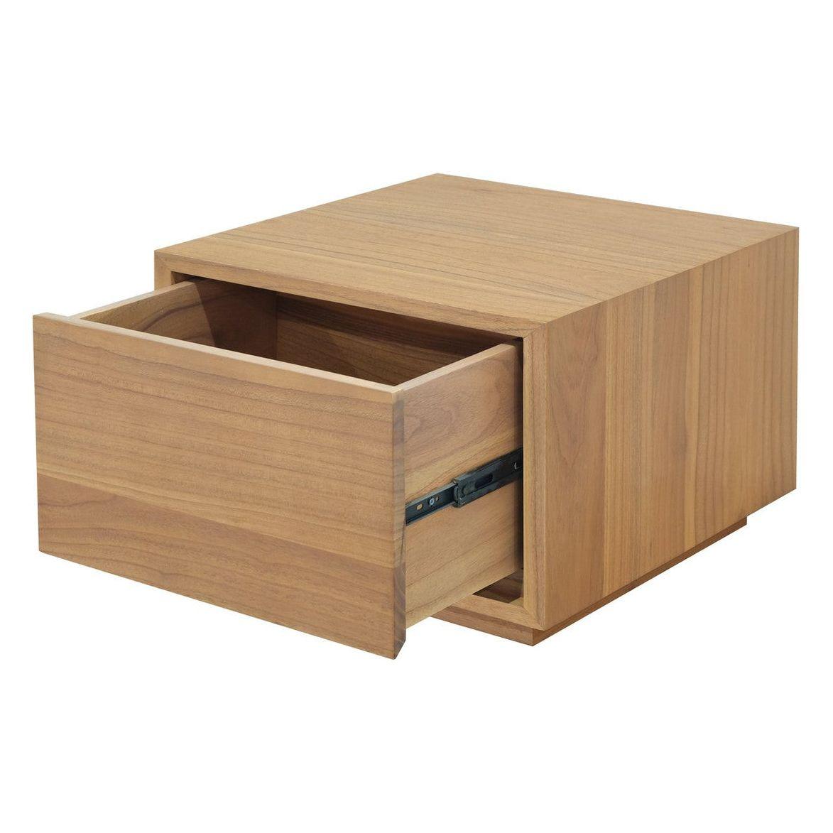 Oscar 1 Drawer Low Bedside Table (Natural)