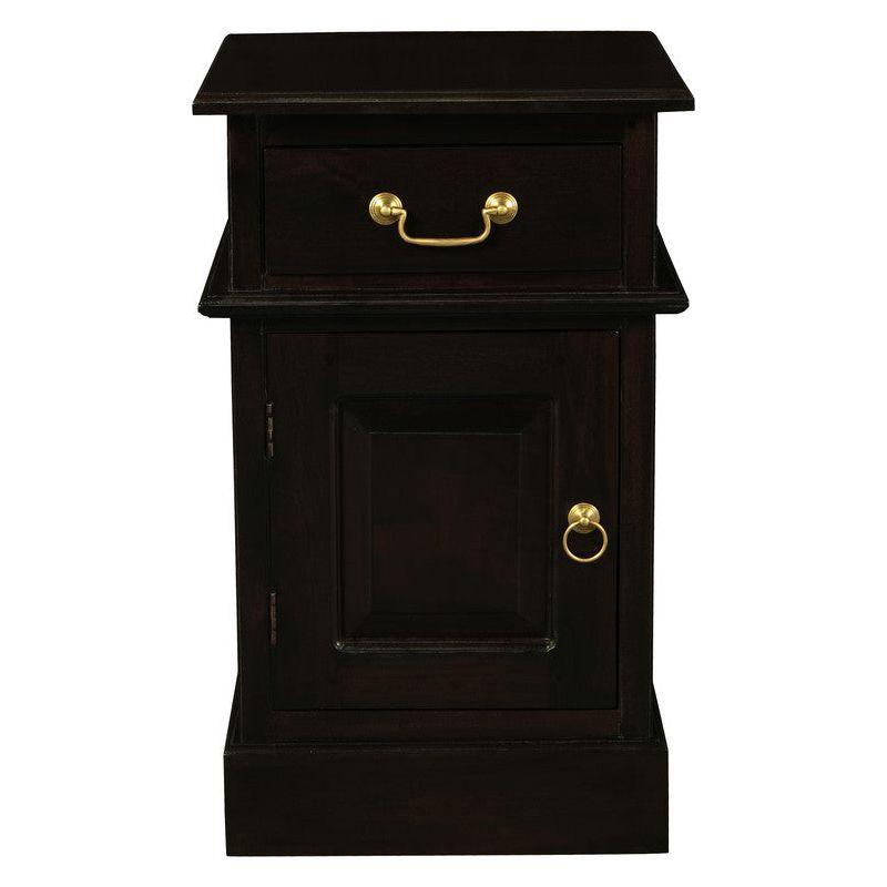 Tasmania 1 Solid Door 1 Drawer Bedside (Chocolate)