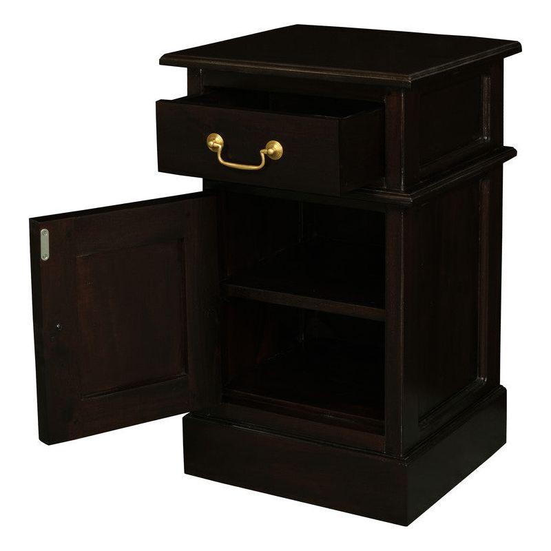 Tasmania 1 Solid Door 1 Drawer Bedside (Chocolate)